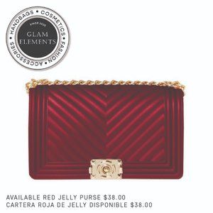 **NWT** Red Chevron Pattern Jelly Purse